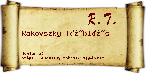 Rakovszky Tóbiás névjegykártya
